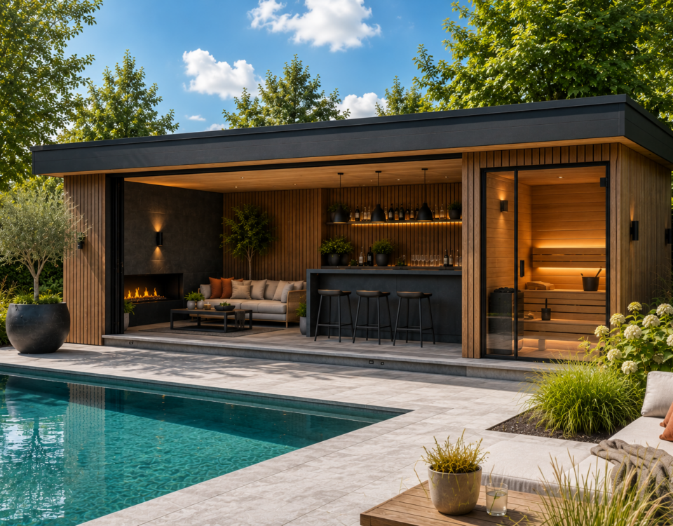 Luxe poolhouse met sauna en zwembad van Van Dorresteijn Buitenverblijven