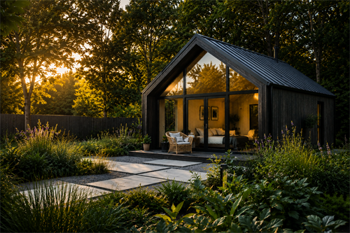 Vrijstaand gastenverblijf op maat in de tuin van Van Dorresteijn Buitenverblijven