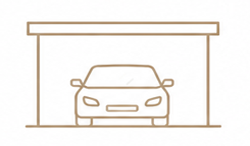 Icoon van carport met auto